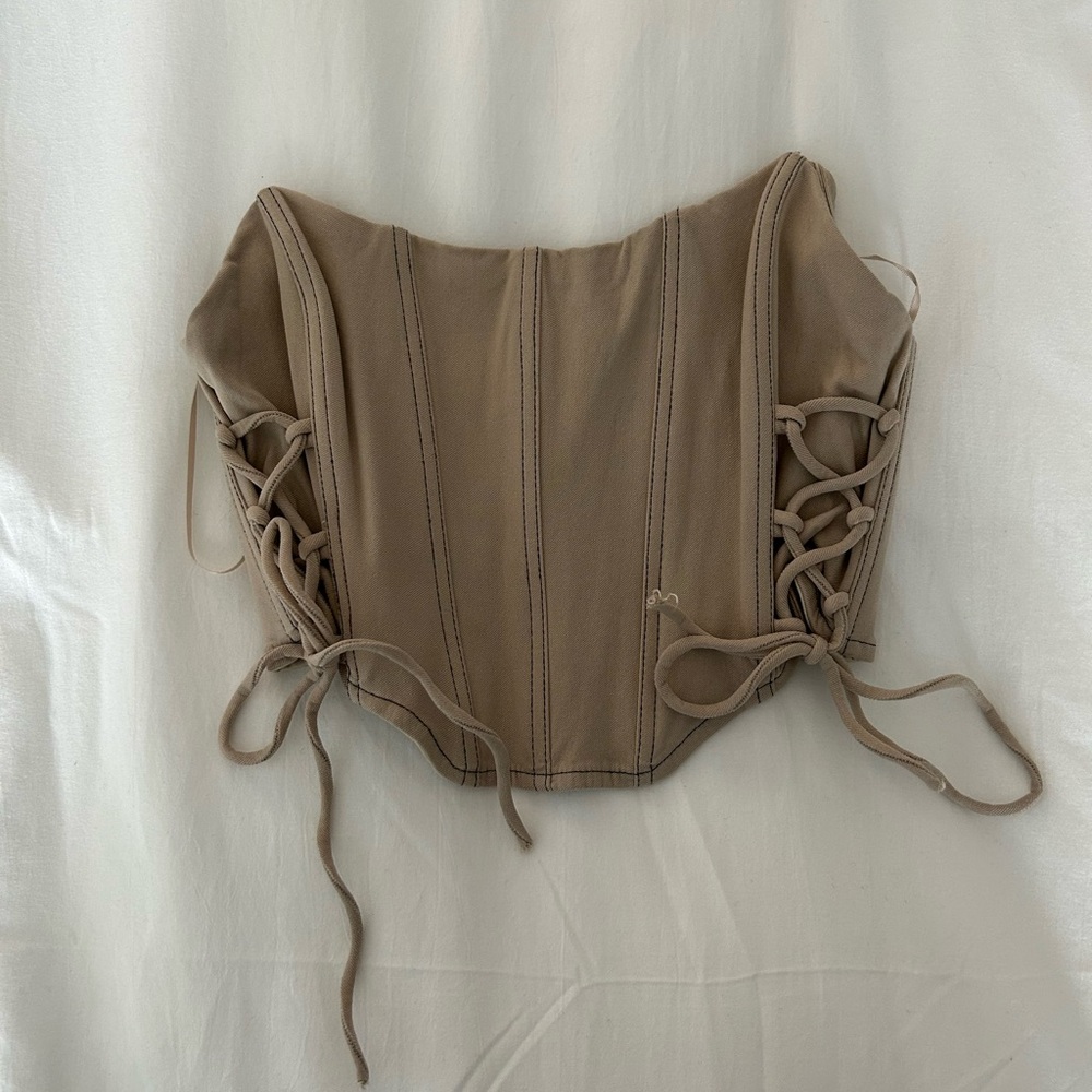 Garage tan corset top size xs
